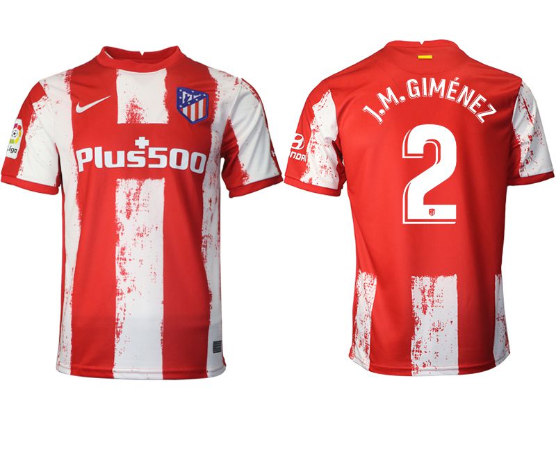 Men 2021-2022 Club Atletico Madrid home aaa version red #2 Nike Soccer Jersey